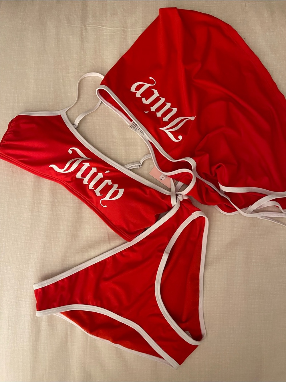 Juicy Couture Red 3- piece swim suit